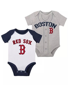 Комплект из двух боди Little Slugger для мальчиков и девочек белого и серого цвета Boston Red Sox Outerstuff