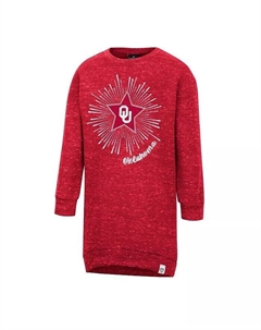 Платье-толстовка Синди Лу для девочек в малиновом цвете с потертостями Oklahoma Sooners Colosseum