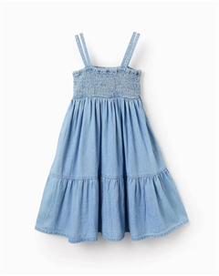 Платье для девочки без бретелек с узором в виде сот, синий Zippy