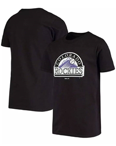 Футболка с логотипом основной команды Big Boys and Girls Black Colorado Rockies Outerstuff