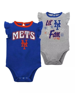 Комплект из двух боди для маленьких мальчиков и девочек Royal, Heather Grey New York Mets Little Fan Outerstuff