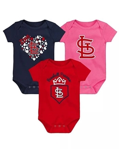 Комплект из 3 боди для хоум-рана для мальчиков и девочек St. Louis Cardinals Outerstuff