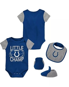 Детские комбинезон для мальчиков и девочек Royal, серый Indianapolis Colts Little Champ из трех частей, нагрудник и пинетки Outerstuff