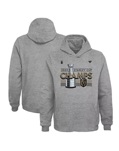 Пуловер с капюшоном Big Boys Heather Grey Vegas Golden Knights Кубка Стэнли Чемпионов 2023 в раздевалке Fanatics