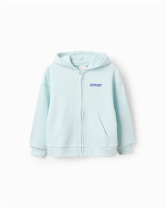 Толстовка с капюшоном на молнии для девочек, светло-голубой Zippy