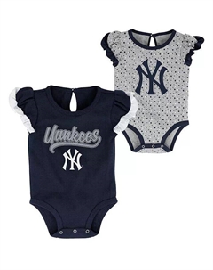 Комплект из двух боди New York Yankees Scream and Shout для новорожденных и младенцев, мальчиков и девочек, темно-синий, серо-лиловый Outerstuff