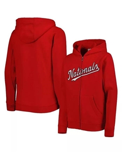 Красная флисовая толстовка с молнией во всю длину и надписью Big Boys Washington Nationals Outerstuff