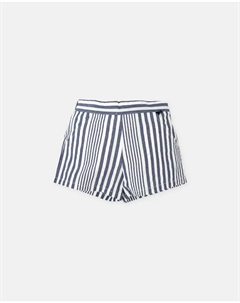 Полосатые шорты для девочки с карманами, темно-синий Tutto piccolo