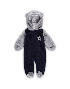 Новорожденный и младенец темно-синий, серый Dallas Cowboys Game Nap Teddy флисовый флисовый спальный комплект с застежкой-молнией Outerstuff
