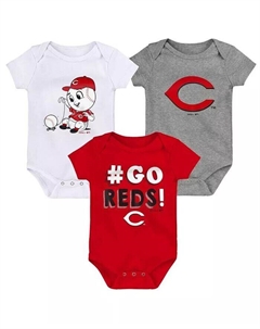 Комплект из 3 боди для мальчиков и девочек красного, белого и серого цвета Cincinnati Reds Born To Win Outerstuff