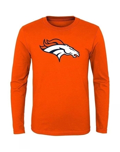 Футболка с длинным рукавом с логотипом Big Boys Orange Denver Broncos Primary Outerstuff