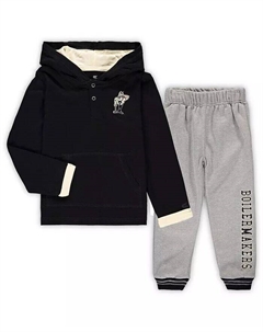 Комплект из толстовки Purdue Boilermakers Poppies и спортивных штанов для мальчиков и девочек черного и серого цвета, упаковка из 2 шт Colosseum