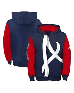 Толстовка с капюшоном на молнии для мальчиков и девочек Navy Atlanta Braves Postcard Outerstuff