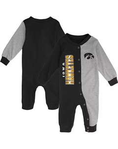 Детские комбинезоны для мальчиков и девочек черного, серого цвета, для полуторачасовой игры в Айову Хоукайз Outerstuff