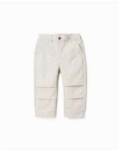 Нейлоновые штаны для мальчика со складками на коленях, бежевый Zippy