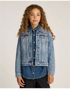 Джинсовая куртка для девочки, прямого кроя, синий Calvin klein