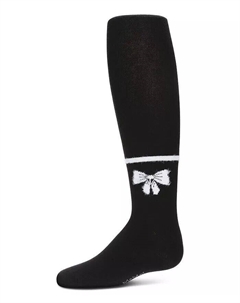 Непрозрачные хлопковые колготки с бантом для маленьких девочек, черный Memoi