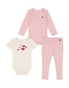 Комплект из 3 предметов: боди с логотипом и леггинсами для девочек Tommy hilfiger