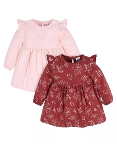 Праздничные темно-оранжевые платья Babydoll для девочек с осенними листьями, розовый Gerber