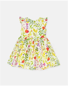 Платье атласное для девочки с цветочным принтом, зеленый Tutto piccolo