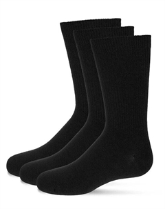 3 пары тонких ребристых носков из хлопковой смеси для мальчиков, черный Memoi