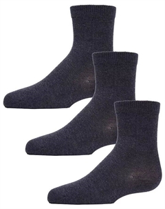 Девочки 3 пары унисекс хлопчатобумажные носки четверть длины, синий Memoi