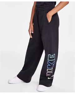 Спортивная одежда для больших девочек Клубные флисовые широкие спортивные штаны, черный Nike