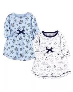 Платье с длинными рукавами из органического хлопка для девочек, 2 шт., Arctic Touched by nature