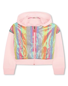 Куртка для девочки с капюшоном и застежкой-молнией, розовый Billieblush
