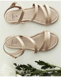 Сандалии с ремешками, золотой Сфера