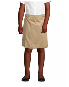 Юбка-шорты-чинос для больших девочек Slim Blend длиной до колена, коричневый/бежевый Lands' end