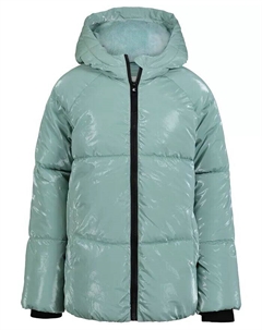 Пуховик с блестящим блеском для маленьких девочек, синий Calvin klein