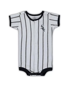 Белый комбинезон для мальчиков и девочек Chicago White Sox в полоску Power Hitter Outerstuff