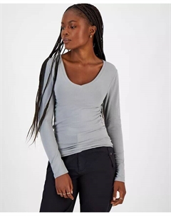 Юниорский топ с V-образным вырезом и длинными рукавами, серый Aveto