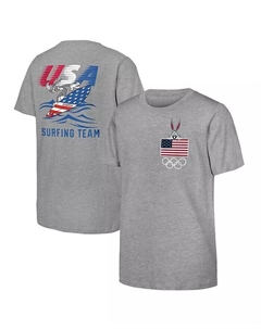 Футболка команды США по серфингу Looney Tunes для больших мальчиков и девочек «Багз Банни» Хизер Грей, серый Outerstuff