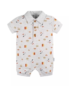 Комбинезон с воротником для девочек, серый Gerber