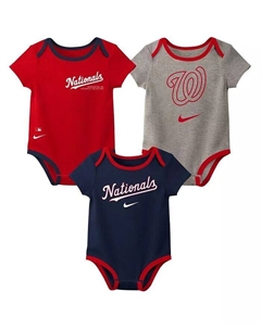 Набор из трех боди из коллекции Washington Nationals Authentic Collection для маленьких мальчиков и девочек, мультиколор Nike
