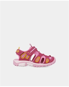 Закрытые детские сандалии-крабы со шнуровкой и ремешками-липучками, фуксия Garvalin
