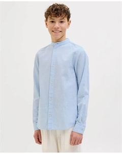 Льняная рубашка для мальчика с воротником Мао, светло-голубой Jack & jones