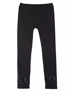 Милые кружевные бесшовные леггинсы для девочек, черный Memoi