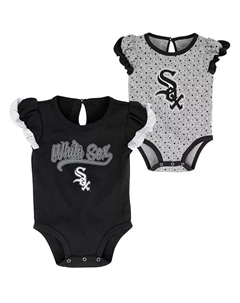 Комплект из двух боди для новорожденных мальчиков и девочек черного и серого цвета Chicago White Sox Scream and Shout Outerstuff