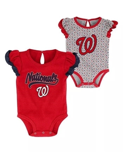 Комплект из двух боди для девочек, красный, меланжевый серый, Washington Nationals Scream and Shout Outerstuff