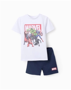 Короткая пижама для мальчика в стиле Marvel, белый Zippy