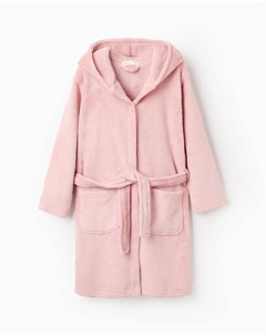 Халат для девочки с капюшоном и поясом, розовый Zippy