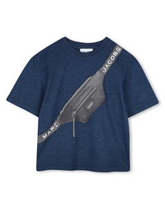 Футболка для мальчика из хлопка синего цвета, синий Marc jacobs