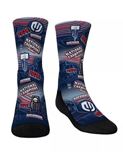 Носки мужские баскетбольные национальные чемпионы Canyon для больших мальчиков и девочек Navy UConn Huskies 2024 NCAA All-Over Crew Rock 'em