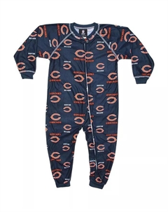 Комбинезон унисекс для малышей Chicago Bears с кантом и застежкой-молнией - темно-синий Outerstuff