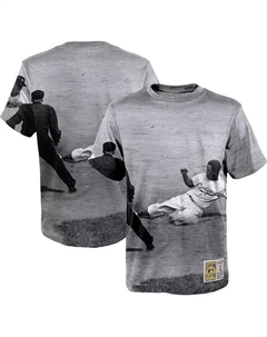 Футболка игрока Big Boys Jackie Robinson White Brooklyn Dodgers с сублимированной печатью Mitchell and ness