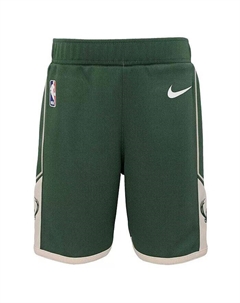 Маленькие мальчики и девочки Охотничьи зеленые шорты Milwaukee Bucks Icon Replica Nike