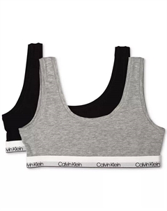 Комплект из 2 бюстгальтеров-бралеттов для маленьких и больших девочек, серый Calvin klein